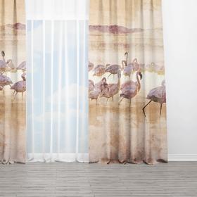 Curtains Pink Flamingo Texture