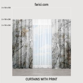 Curtains Abstract Background with Transparent Leaf
