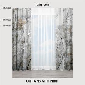 Curtains Abstract Background with Transparent Leaf