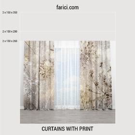 Curtains Abstract Composition of Dandelions