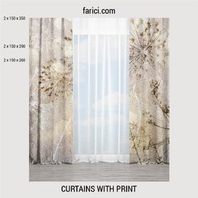 Curtains Abstract Composition of Dandelions