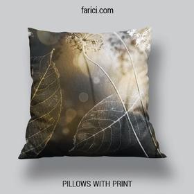 Pillows Dark Abstract Background with Transparent Leaf