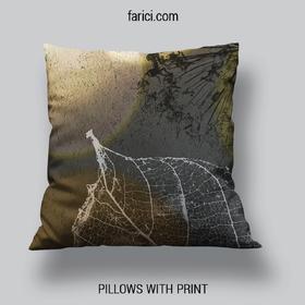 Pillows Dark Abstract Background with Transparent Leaf