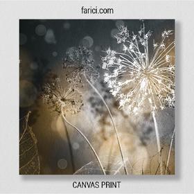 Canvas print Dark Abstract Background with Transparent Leaf
