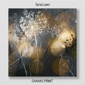 Canvas print Dark Abstract Background with Transparent Leaf