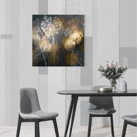 Canvas print Dark Abstract Background with Transparent Leaf