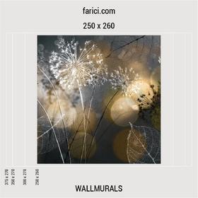 WallMural Dark Abstract Background with Transparent Leaf