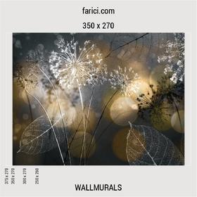 WallMural Dark Abstract Background with Transparent Leaf