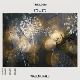 WallMural Dark Abstract Background with Transparent Leaf