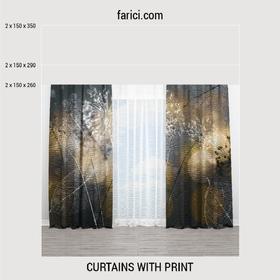 Curtains Dark Abstract Background with Transparent Leaf