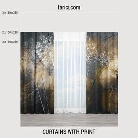 Curtains Dark Abstract Background with Transparent Leaf