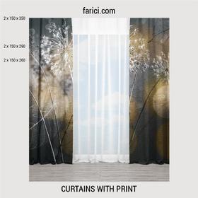 Curtains Dark Abstract Background with Transparent Leaf