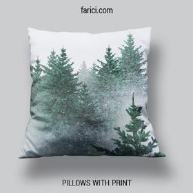 Pillow Foggy Forest