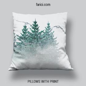 Pillow Foggy Forest