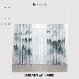 Curtains Foggy Forest