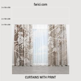 Curtains Spring Tree Brown