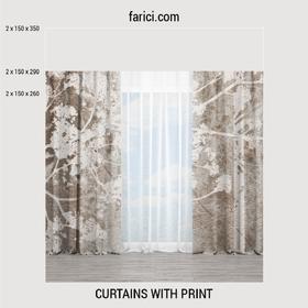 Curtains Spring Tree Brown