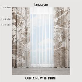 Curtains Spring Tree Brown